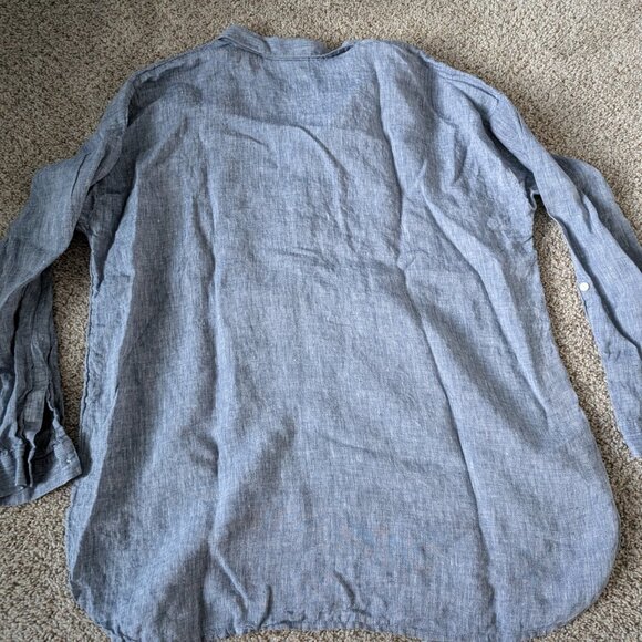 EUC  J Jill Linen shirt with roll up sleeves, Large Tall (L Tall) - Picture 8 of 8